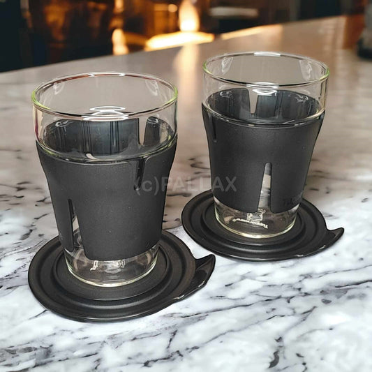 TUPPERWARE TEAZ-ME TEE-TASSEN GLÄSER  (2 STÜCK) SCHWARZ SONDERMODELL