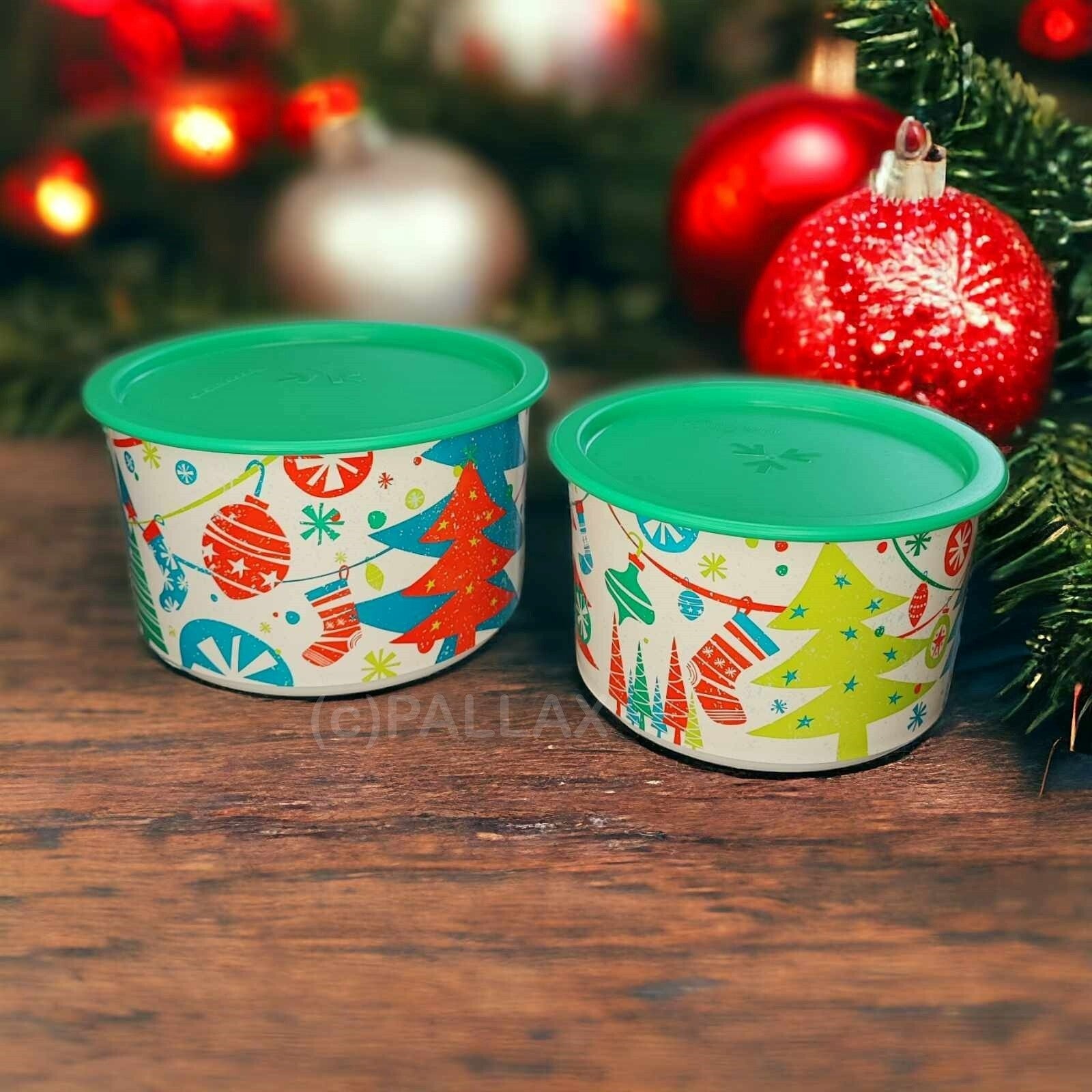 TUPPERWARE BINGO STAPEL-DOSEN 940 ML + 1,4 L WEIHNACHTS-EDITION SONDERMODELL