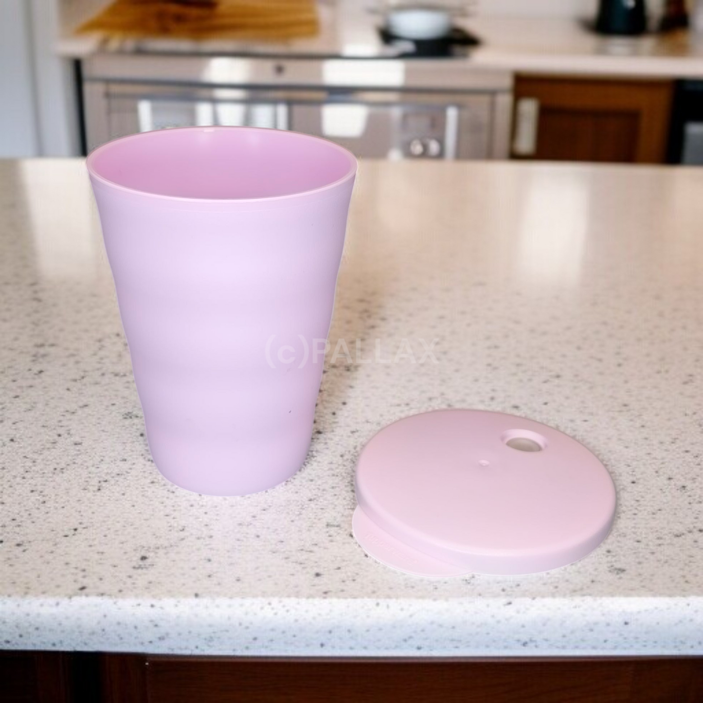 TUPPERWARE J37 JUNGE WELLE TRINKHALM-BECHER 330 ML ROSA