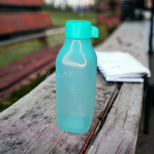TUPPERWARE ECO EASY QUADER 500 ML TRINKFLASCHE TÜRKIS SONDERMODELL