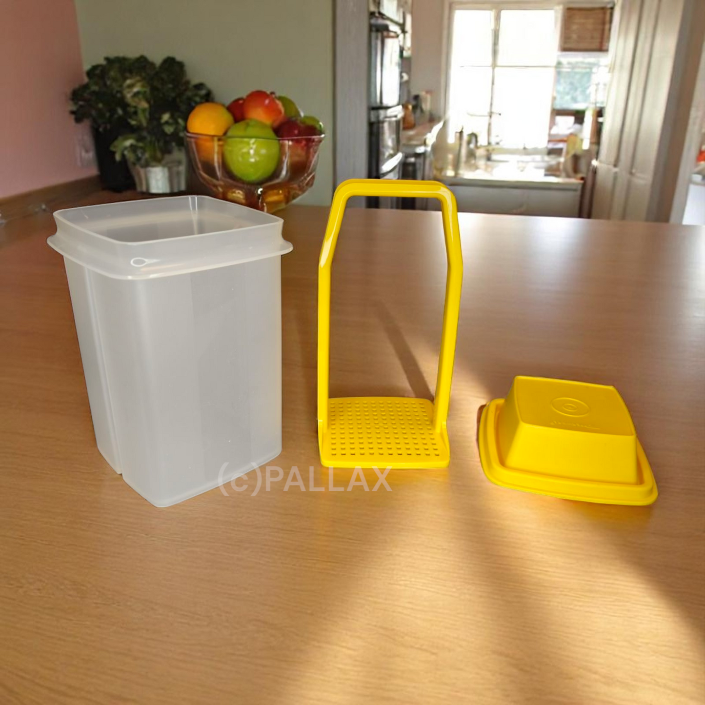 TUPPERWARE VINTAGE PIKANTUS 1,25 L GELB GURKENLIFT OLIVEN