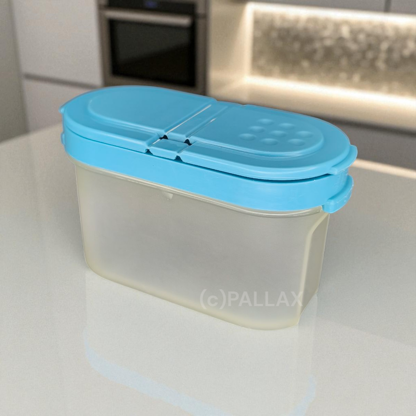 TUPPERWARE A90 GEWÜRZ-ZWERG 120 ML HELLBLAU GEWÜRZ-STREUER SALZ PFEFFER