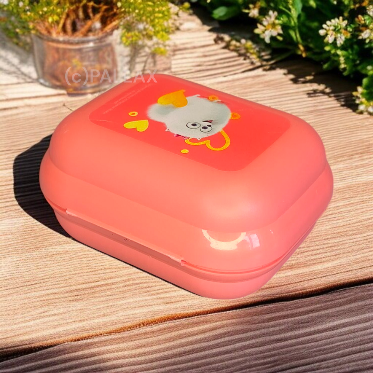 TUPPERWARE A27 MINI-TWIN HUMMER-ROT MOTIV PETS BROTDOSE VESPERBOX
