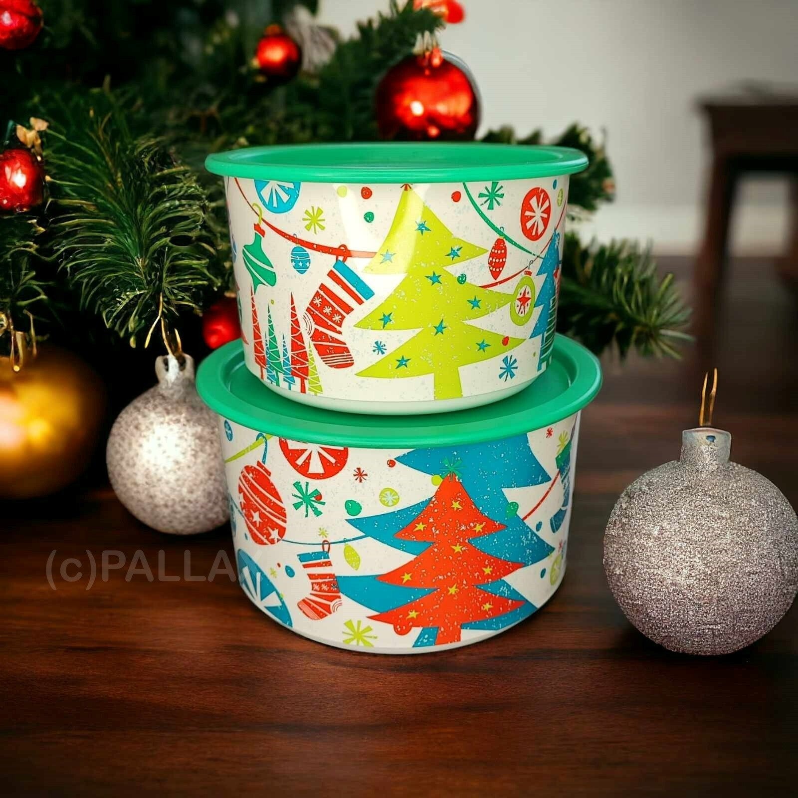 TUPPERWARE BINGO STAPEL-DOSEN 940 ML + 1,4 L WEIHNACHTS-EDITION SONDERMODELL