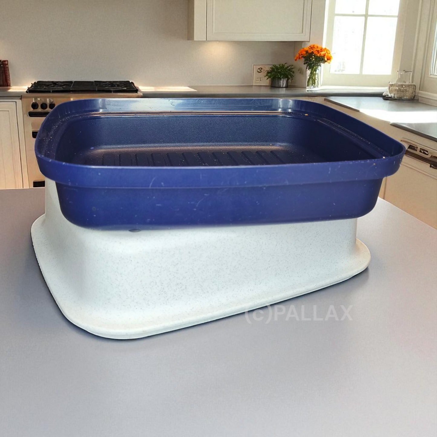 TUPPERWARE A47 BÄCKERMEISTER INDIGO WEISS BROTKORB BROTBEHÄLTER