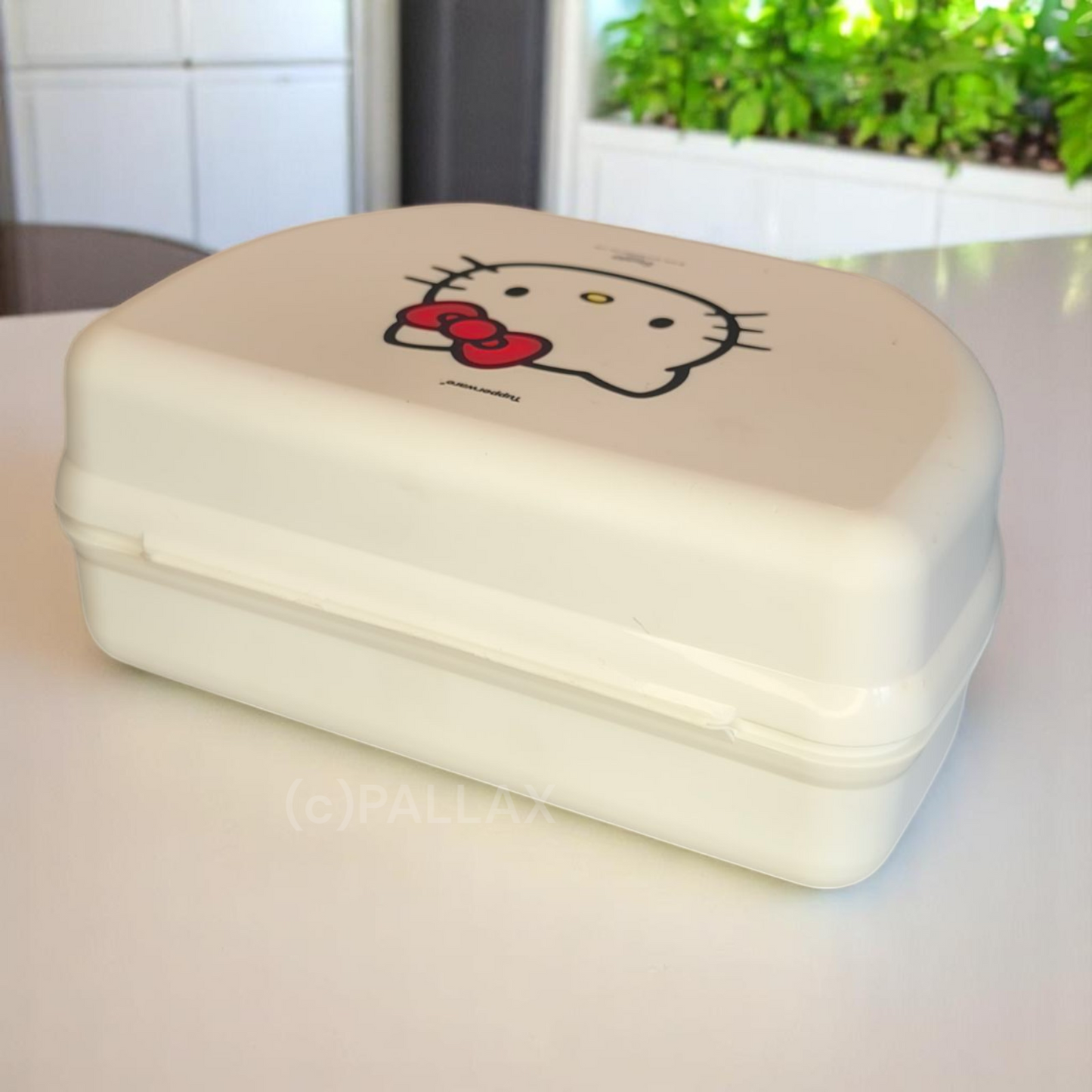 TUPPERWARE C55 SNACKY HELLO KITTY WEISS BROTDOSE PAUSENBOX