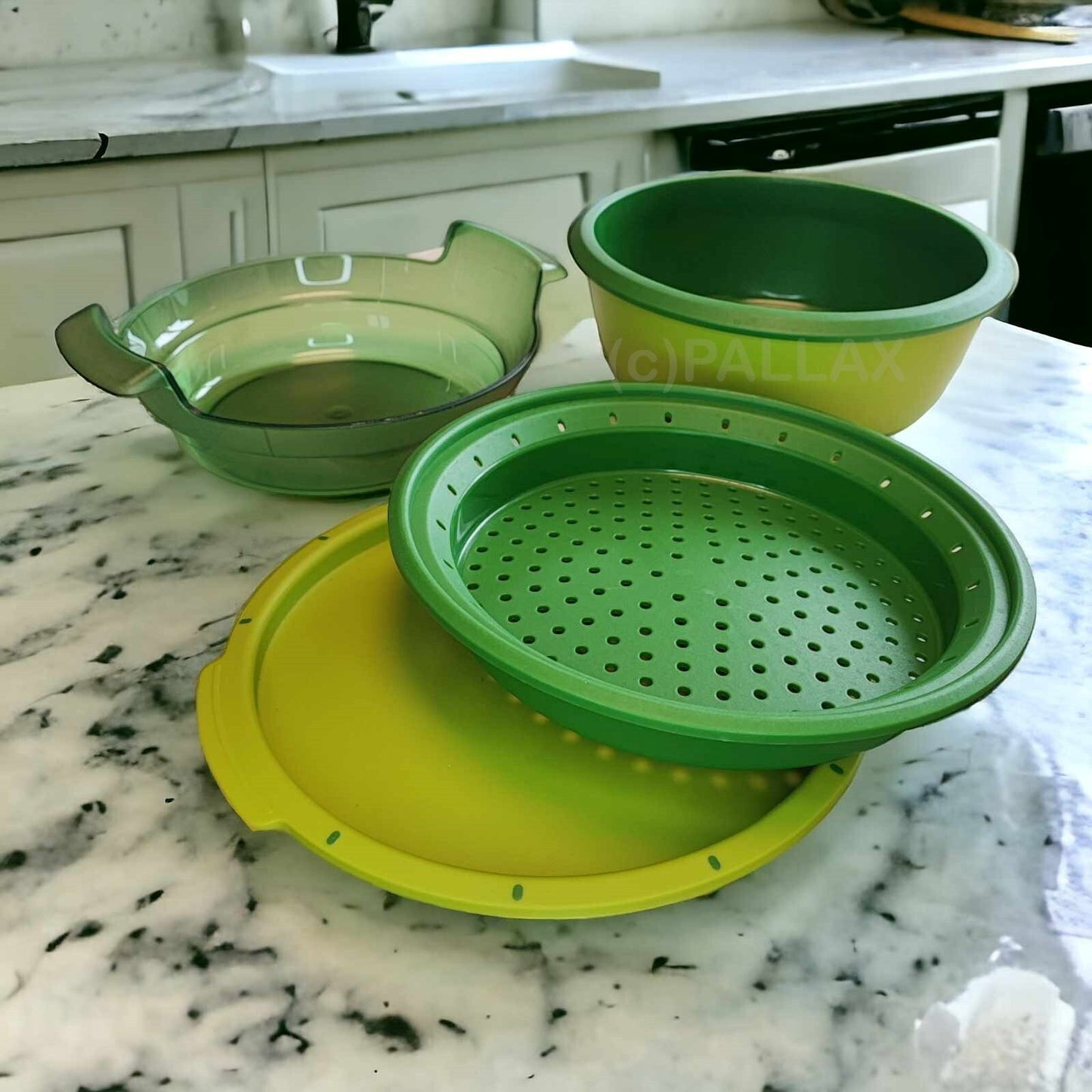 TUPPERWARE I101 MICRO-GOURMET DAMPFGARER MIKROWELLE GRÜN