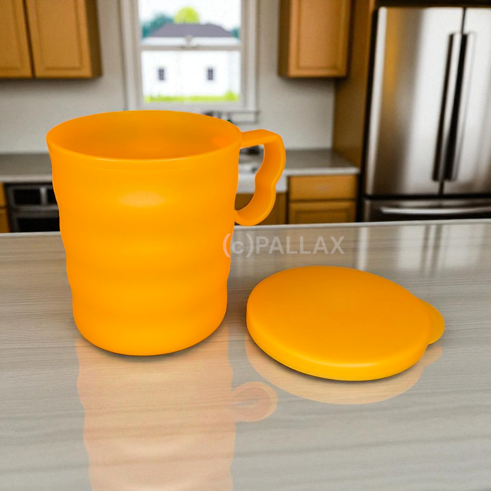 TUPPERWARE J25 JUNGE WELLE TASSE MIT DECKEL 350 ML  ORANGE