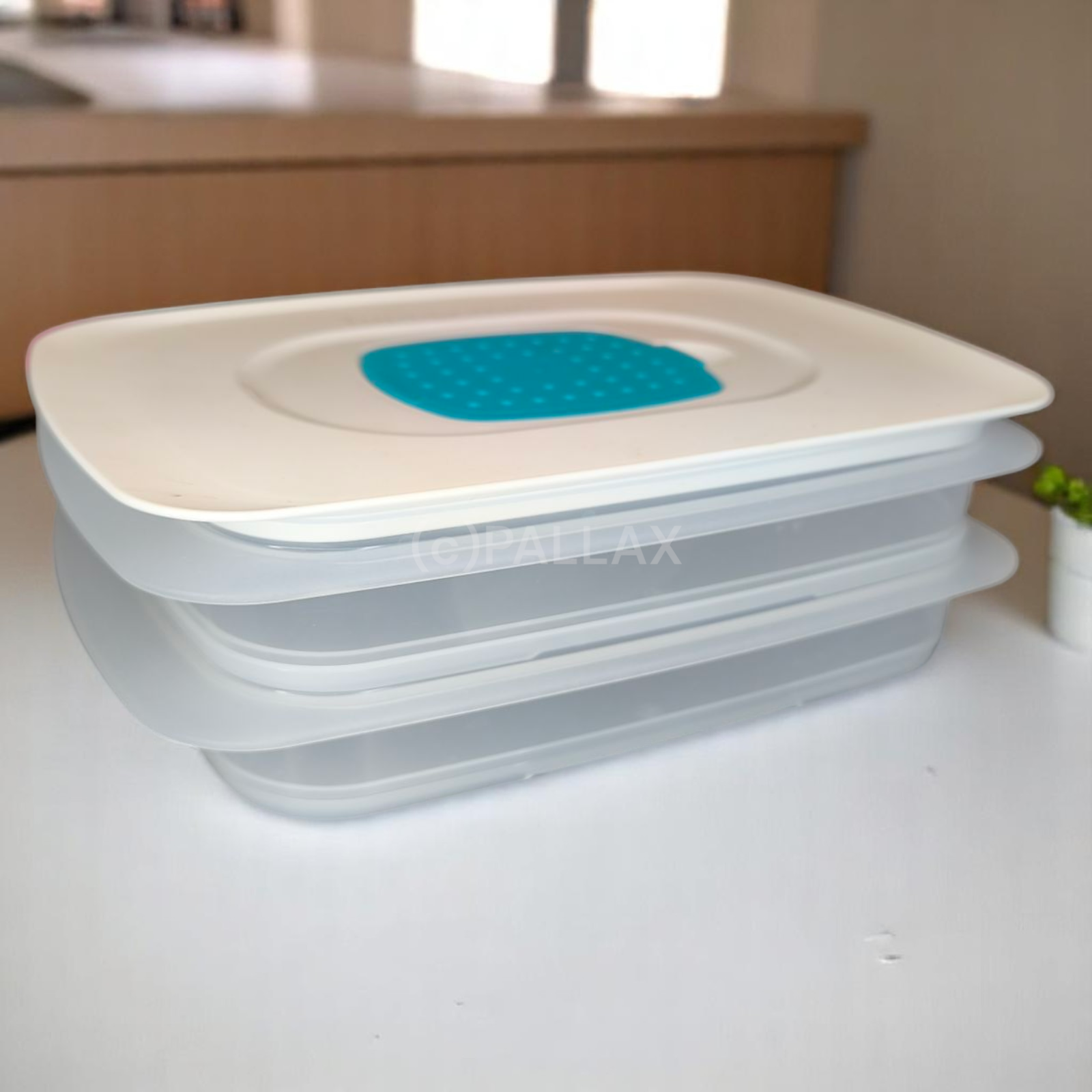 TUPPERWARE COOL`N FRESH BEHÄLTER 2x 700 ML + KLIMADECKEL TÜRKIS