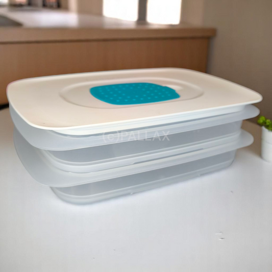 TUPPERWARE COOL`N FRESH BEHÄLTER 2x 700 ML + KLIMADECKEL TÜRKIS