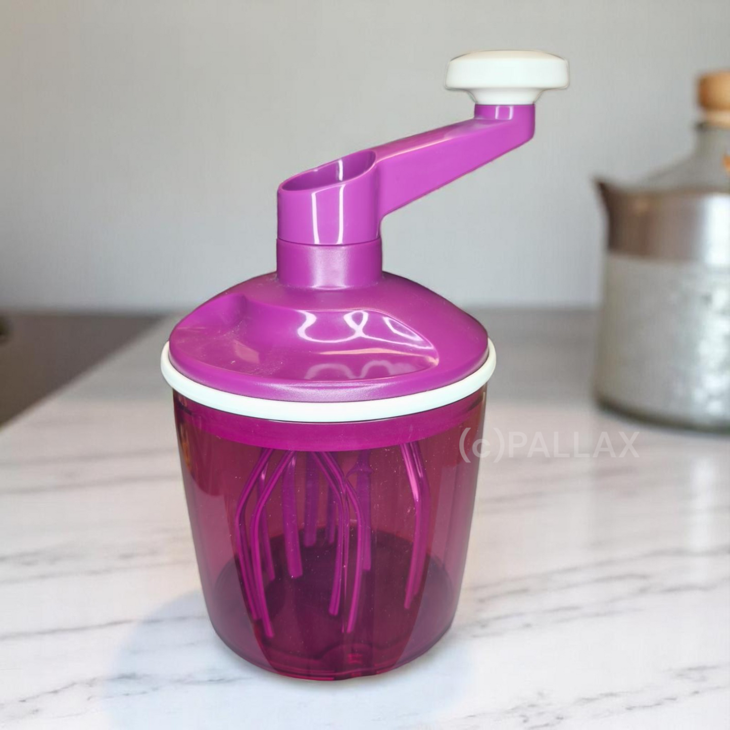 TUPPERWARE D146 SPEEDY-CHEF 1,25 L LILA EASY-MIX SAHNE RÜHRGERÄT MIXER