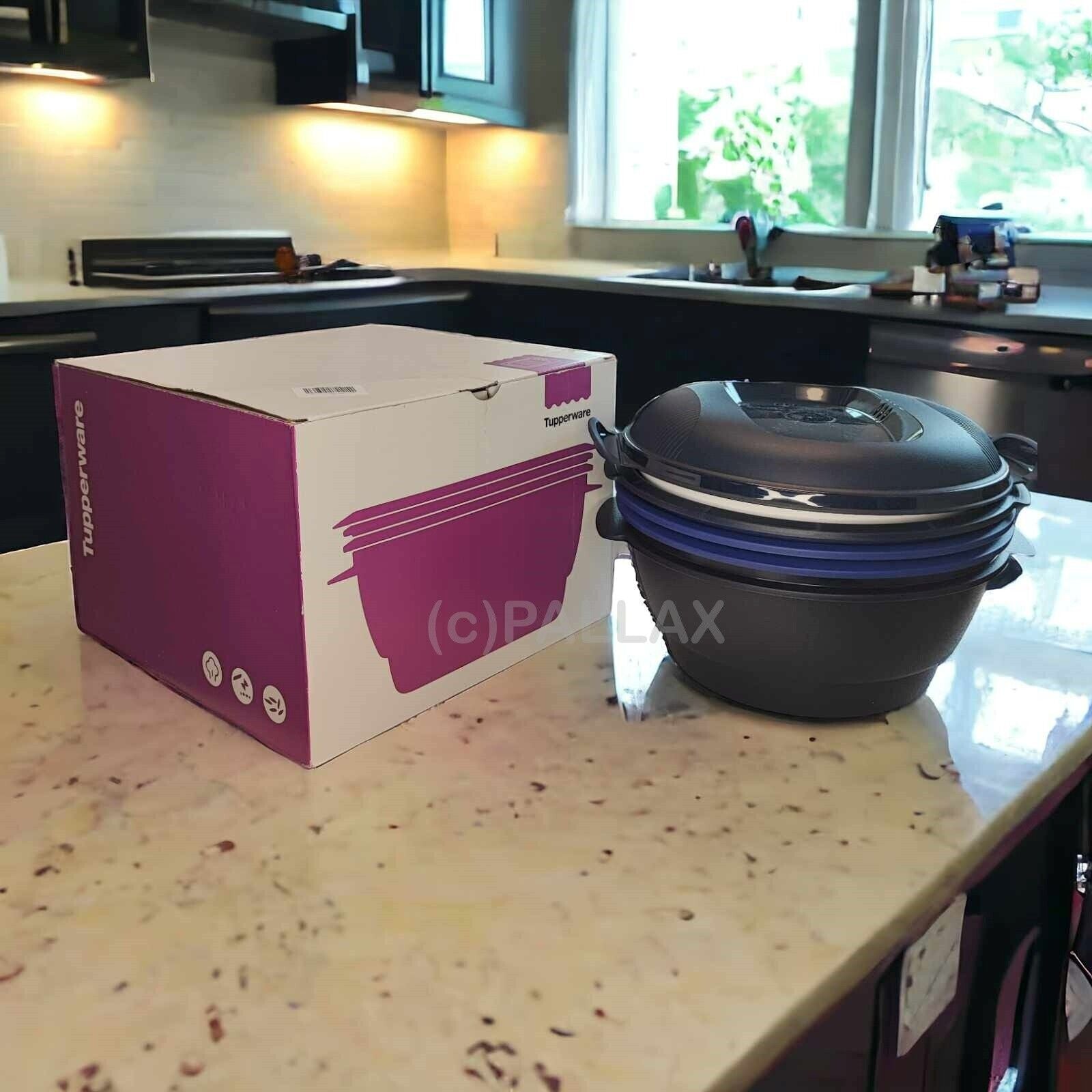TUPPERWARE I105 MICRO-COMBI-GOURMET 3,0 L MIKROWELLE DÄMPFEN REIS PASTA BLAU