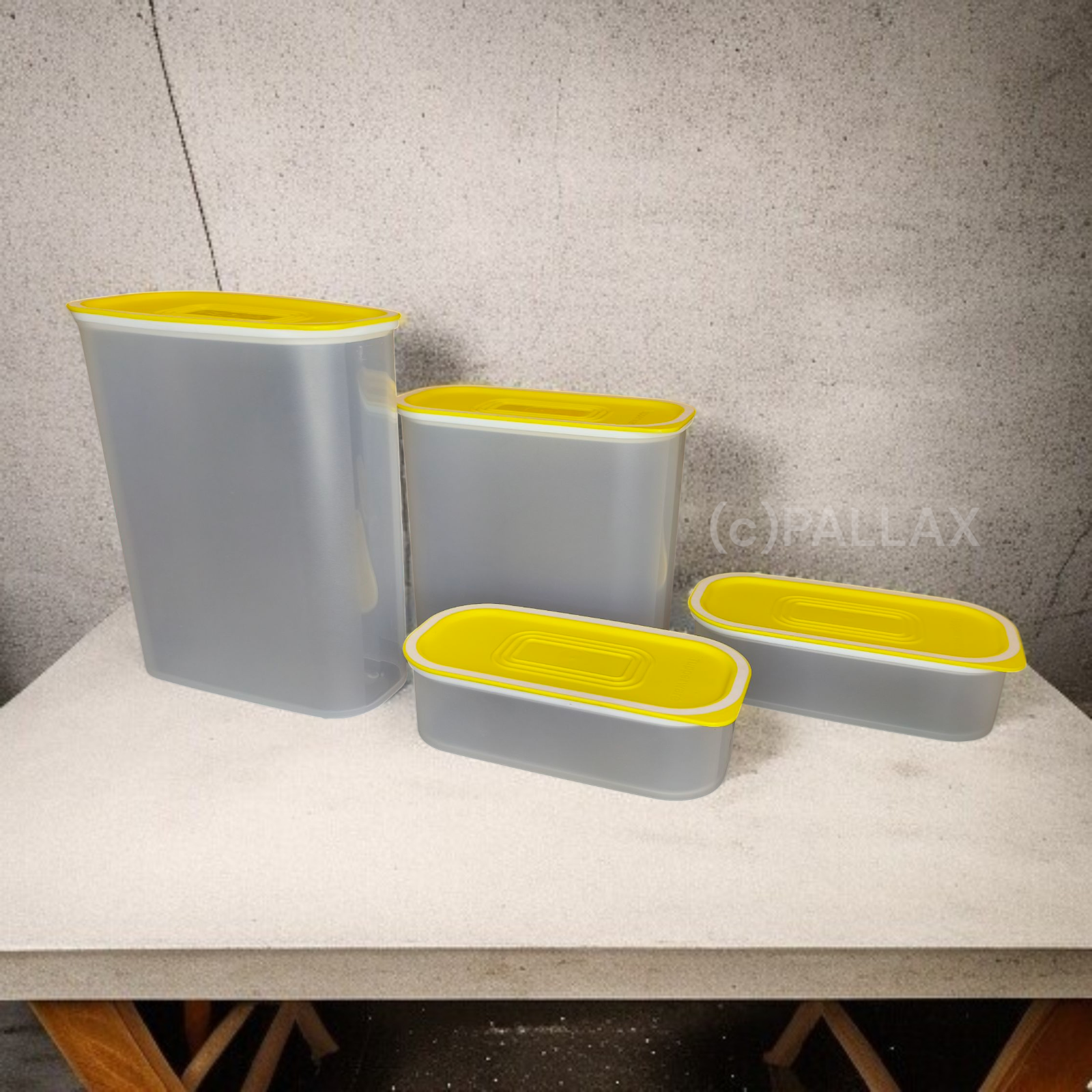 TUPPERWARE QUADRO-HIT SET VORRATSDOSEN GELB 1,7 L  1.25 L 2x 320 ML SONDERFARBE