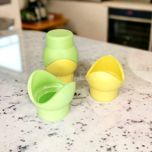 TUPPERWARE J36 JUNGE WELLE EIERBECHER SET GRÜN GELB