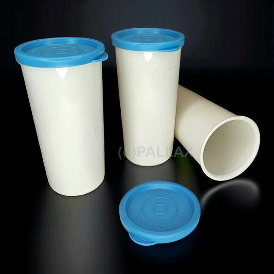 TUPPERWARE C08 BECHER-SATZ 3x 170 ML WEISS BLAU VORRATSDOSE