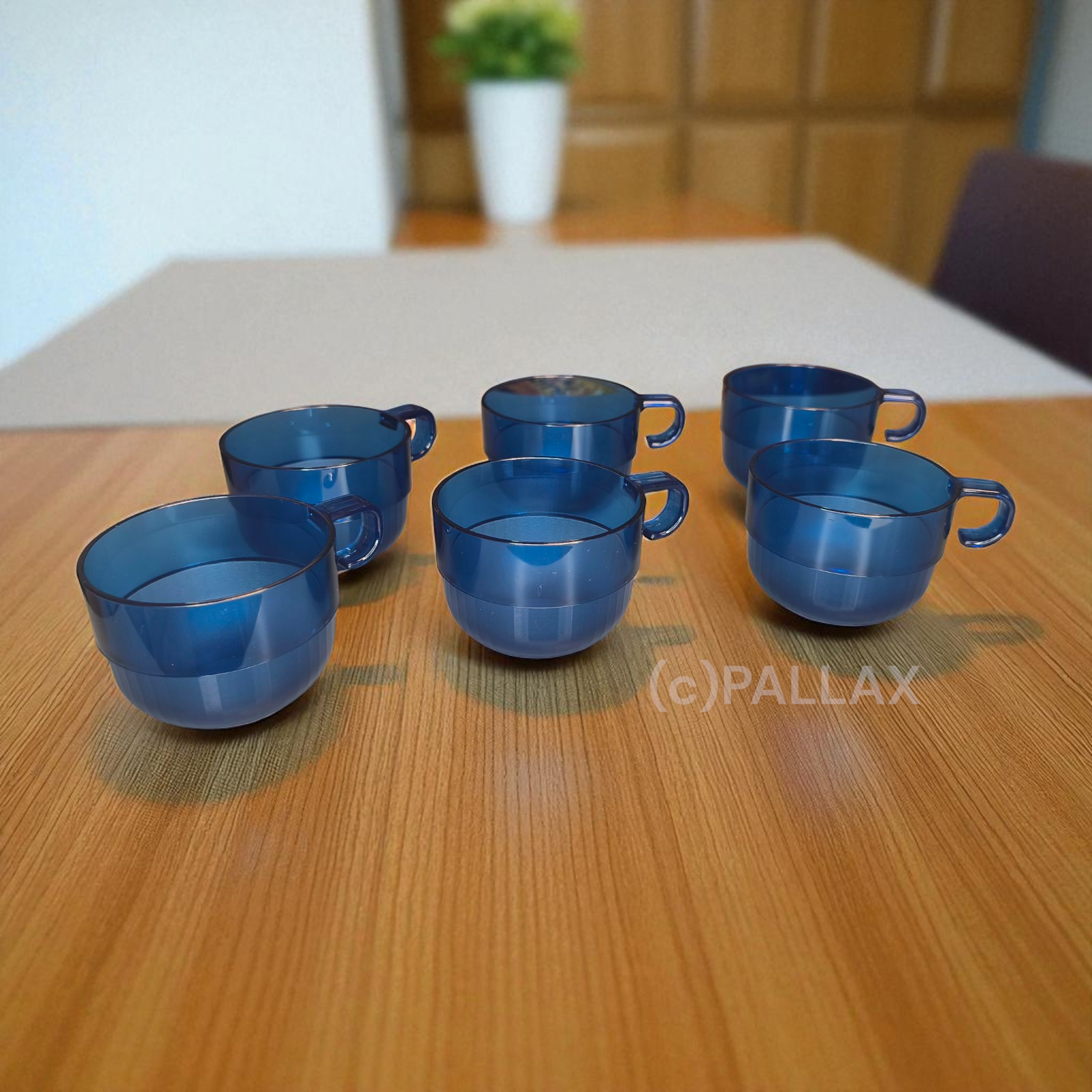 TUPPERWARE ELEGANZIA SINFONIE 6x BOWLE-TASSE BLAU 150 ML