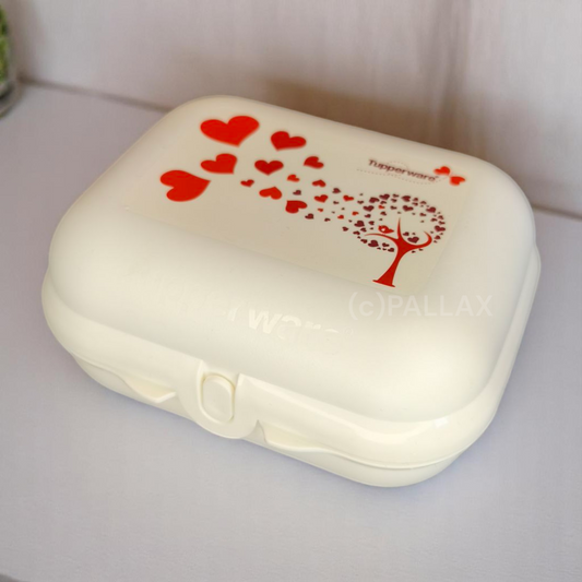 TUPPERWARE A26 GROSSER TWIN VALENTIN-EDITION WEISS BROTDOSE PAUSENBOX