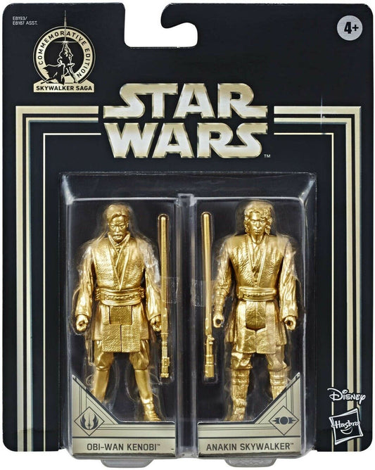 AUSPACKER - STAR WARS COMMEMORATIVE EDITION GOLD - ANAKIN + OBI-WAN 3,75"