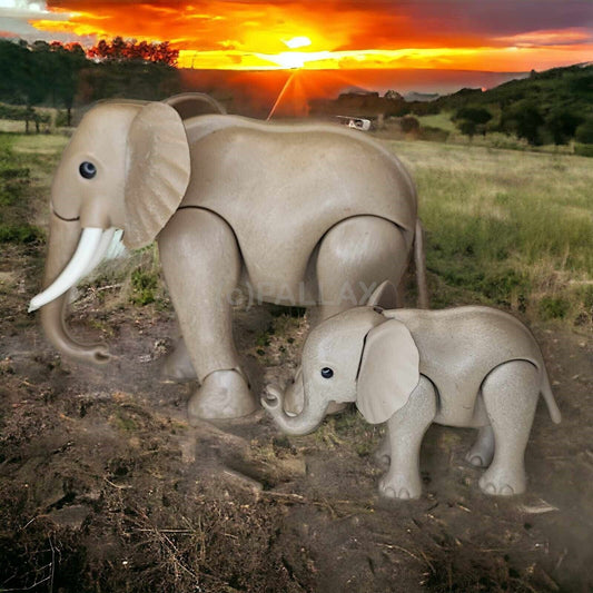 PLAYMOBIL 3493 ELEFANT MIT BABY SAFARI ZOO ZIRKUS / 1982