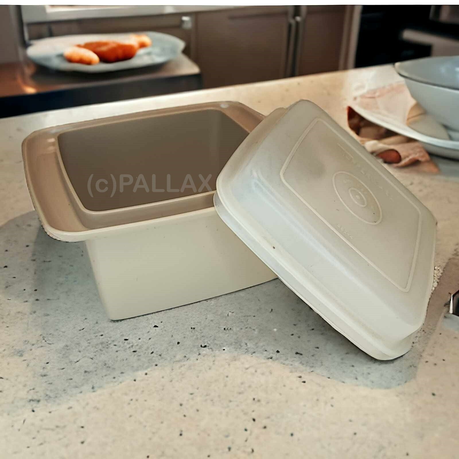 TUPPERWARE VINTAGE MARMELADEN-BEHÄLTER BEIGE KÜHLSCHRANK