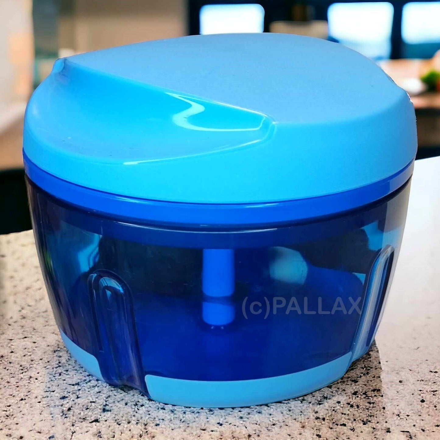 TUPPERWARE D129 HAPPY-CHEF BLAU ZWIEBELSCHNEIDER ZERKLEINERER