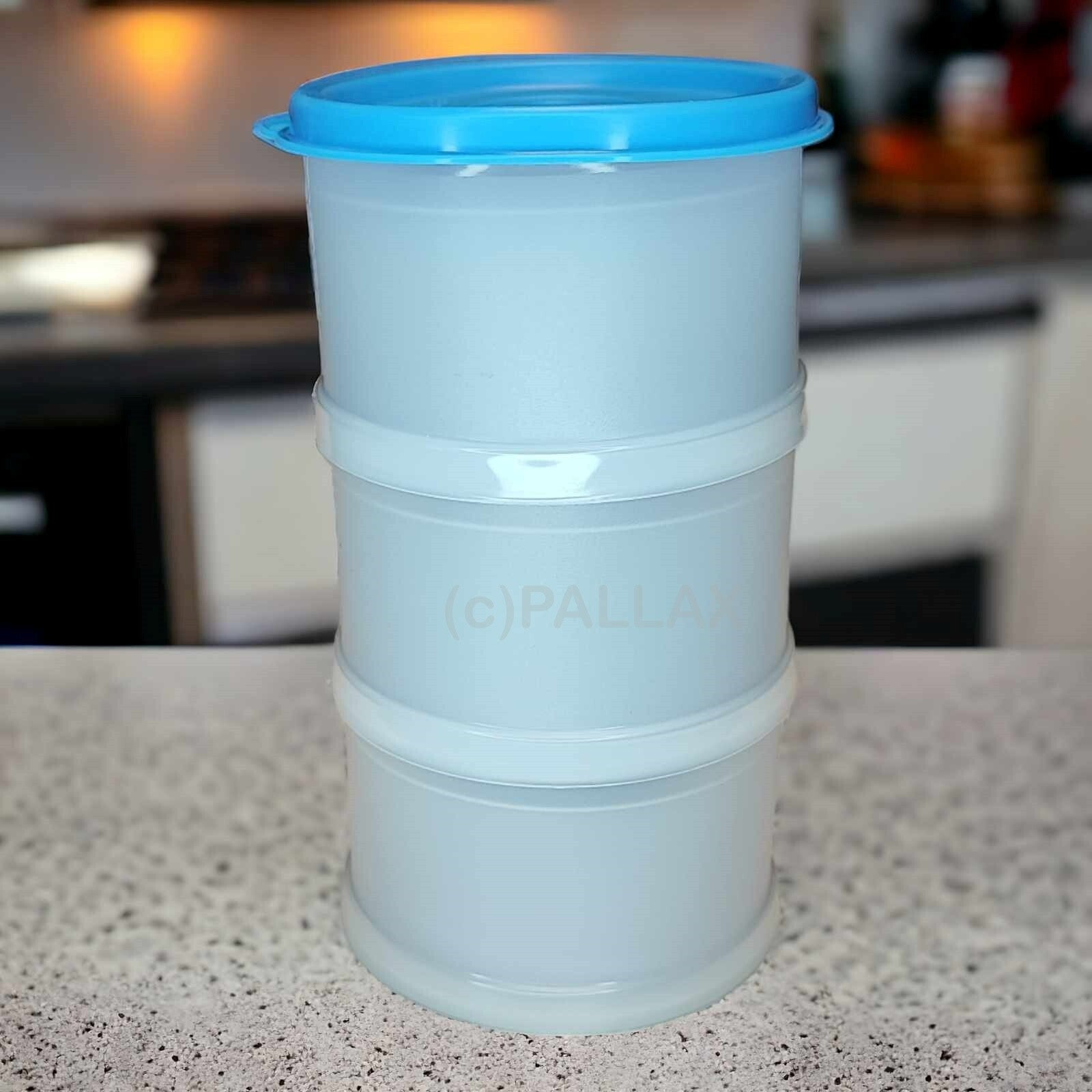 TUPPERWARE D210 STAPELEI BLAU ZUBEREITEN ANRICHTEN VORSPEISEN