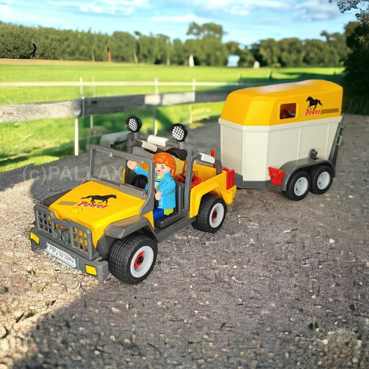 PLAYMOBIL 3249 GELÄNDEWAGEN MIT PFERDETRANSPORTER / 2007