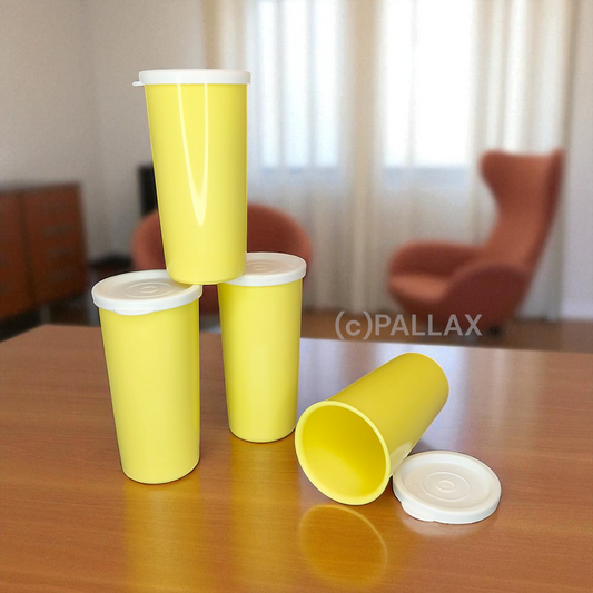 TUPPERWARE C08 BECHER-SATZ 4x 170 ML GELB WEISS