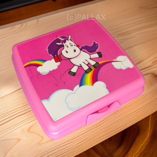 TUPPERWARE A126 SANDWICH-BOX EINHORN ROSA BROTDOSE VESPERBOX