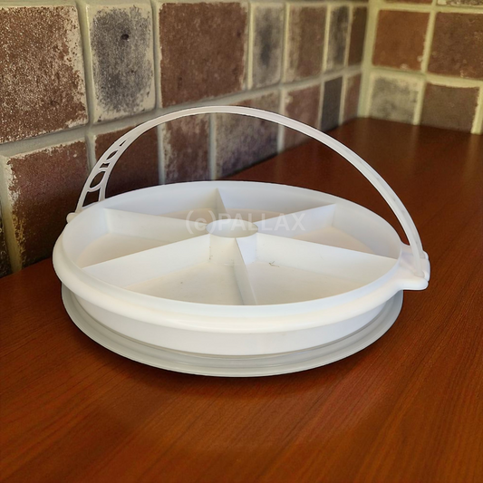 TUPPERWARE GROSSE VORSPEISENPLATTE WEISS VINTAGE
