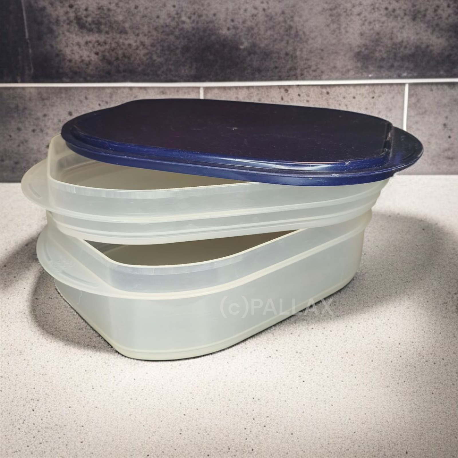 TUPPERWARE A20 FRISCHE-KABINETT 700 ML + 1,6 L INDIGO KÜHLSCHRANK VORRATSDOSE