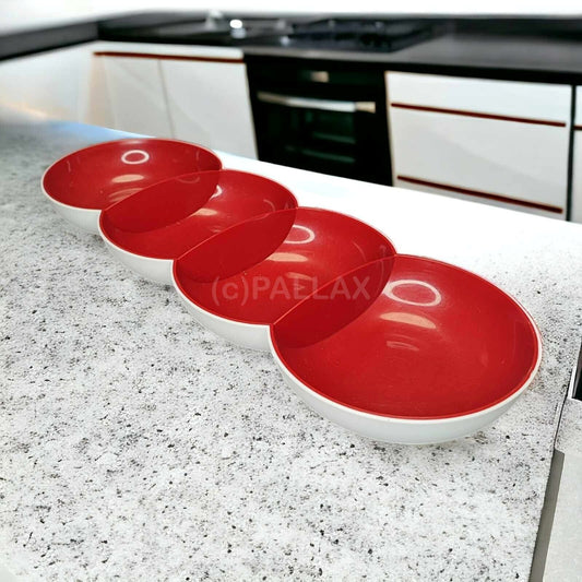 TUPPERWARE C154 ALLEGRA PERLE ROT WEISS SERVIERSCHALE OBSTSCHALE