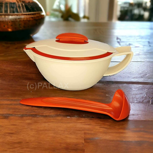 TUPPERWARE C130 THERMO-DUO SAUCIÈRE WEISS / ROT 550 ML