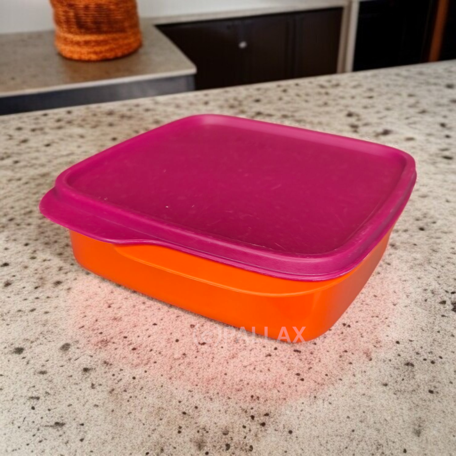TUPPERWARE KLEINE PAUSEN-BOX 550 ML ORANGE ROT BROTDOSE MIT EINTEILUNG