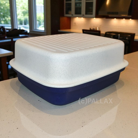 TUPPERWARE A47 BÄCKERMEISTER INDIGO WEISS BROTKORB BROTBEHÄLTER