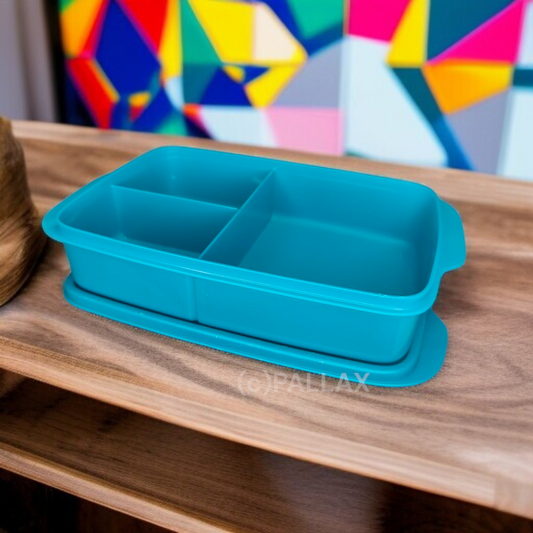 TUPPERWARE A217 PAUSEN-BOX 1,1 L GRÜN TÜRKIS BROTDOSE MIT EINTEILUNG