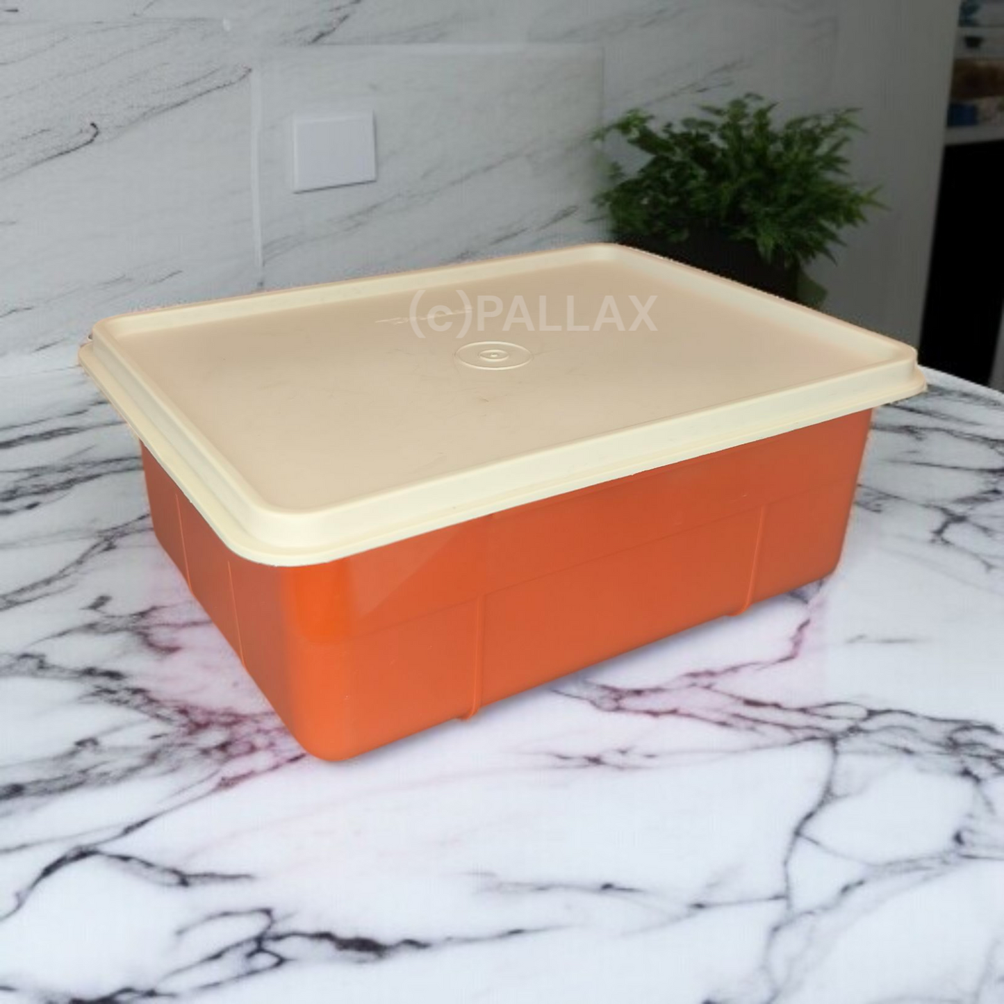 TUPPERWARE E14 KLEINE HOBBY-BOX ORANGE WEISS NÄHKISTE WERKZEUG-KISTE