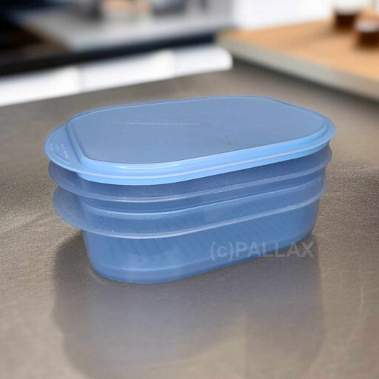 TUPPERWARE A20 FRISCHE-KABINETT 700 ML + 1,6 L MIT FRISCHE-GITTER HELLBLAU