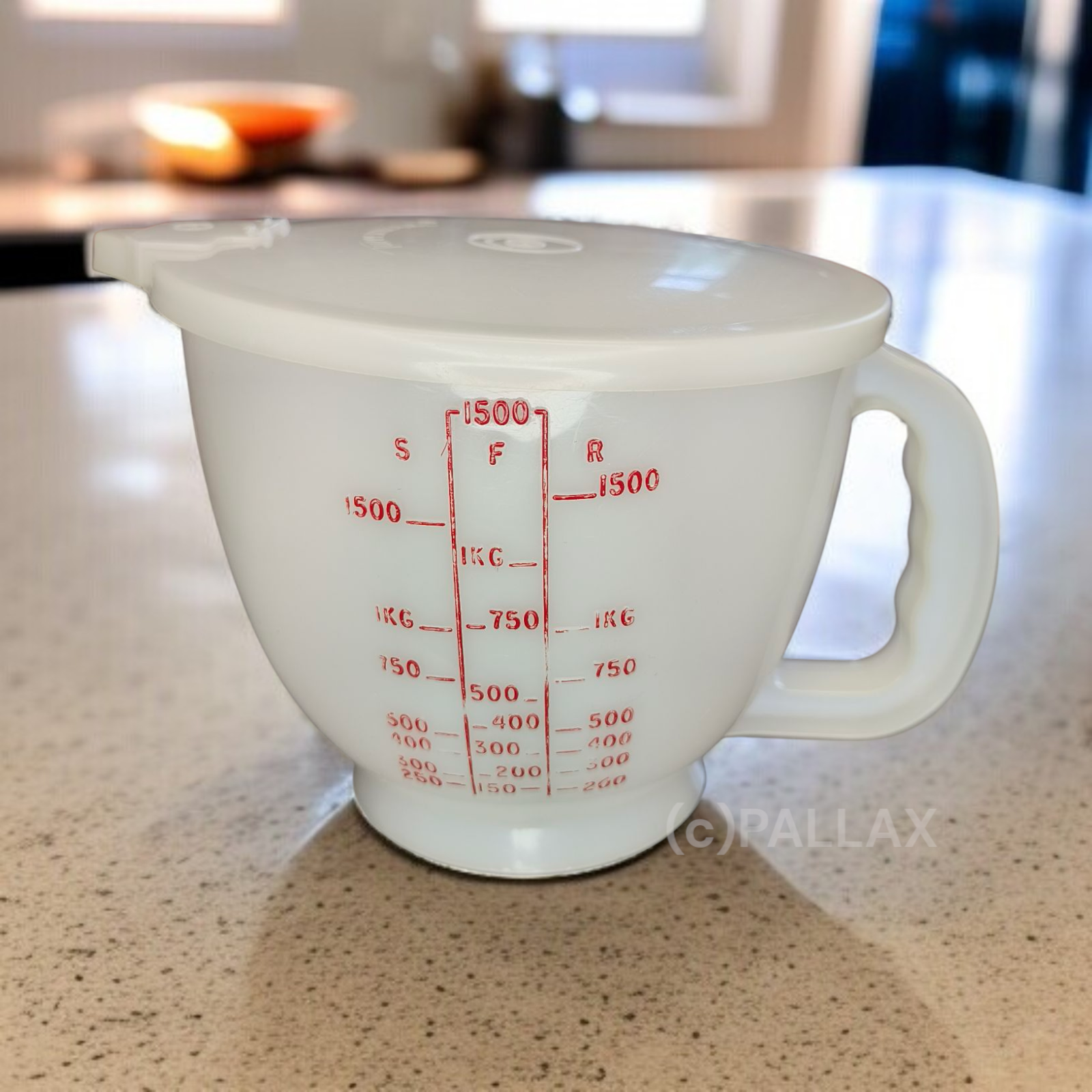 TUPPERWARE VINTAGE MESS-MIX 2,0 L WEISS MESSBECHER MASS-TABELLE