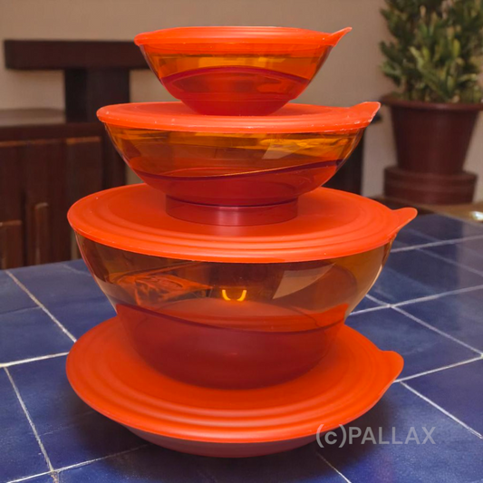 TUPPERWARE ELEGANZIA SCHÜSSEL-SET ORANGE C126 C124 C121 C120 SONDERFARBE
