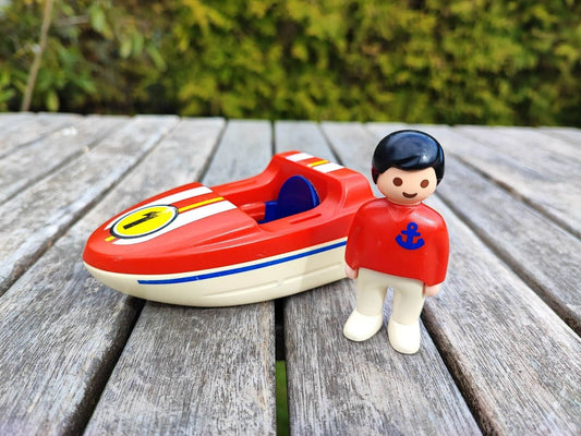 PLAYMOBIL 1-2-3 6706  RENNBOOT MIT FIGUR