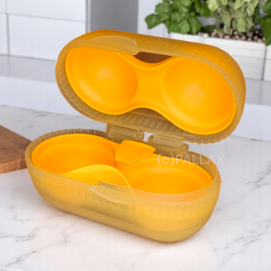 TUPPERWARE A128 ZWEI-DABEI ORANGE EIERBEHÄLTER MIT SALZSTREUER FÜR UNTERWEGS