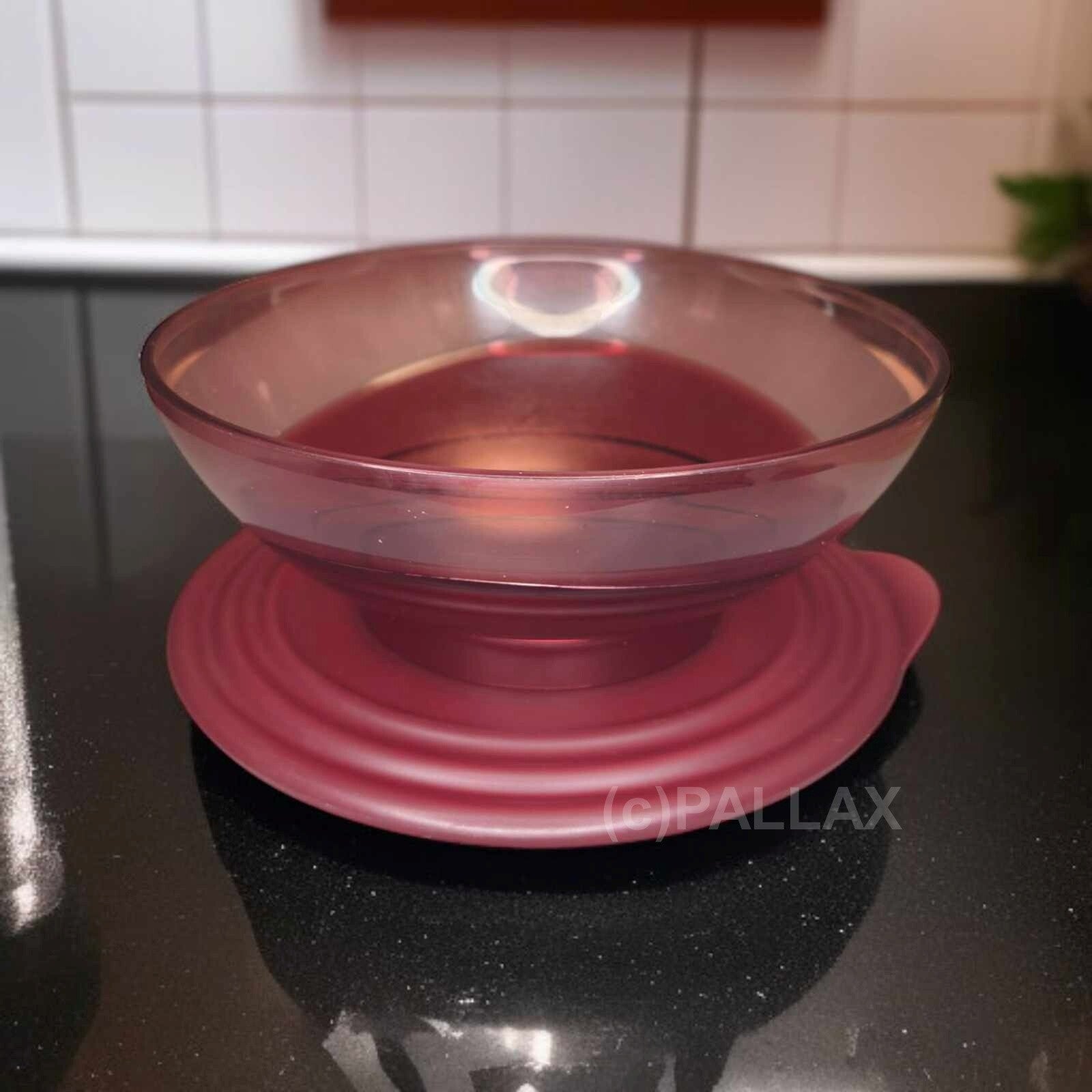 TUPPERWARE C121 ELEGANZIA SCHÜSSEL 1,5 L ROT SONDERFARBE
