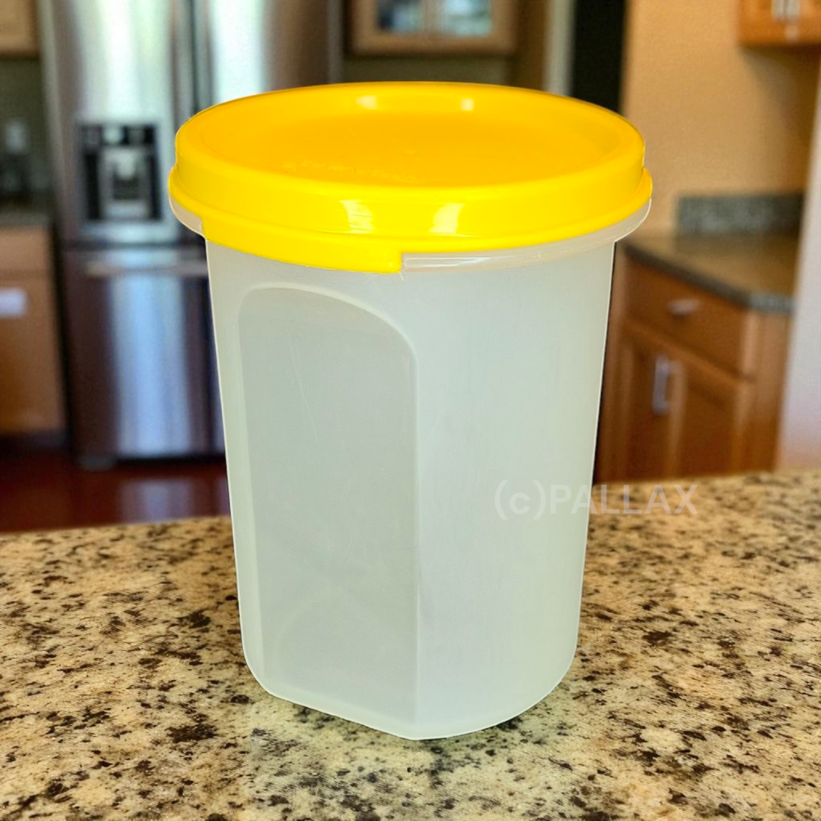 TUPPERWARE A76 EIDGENOSSE RUND 440 ML SONNEN-GELB VORRATSDOSE