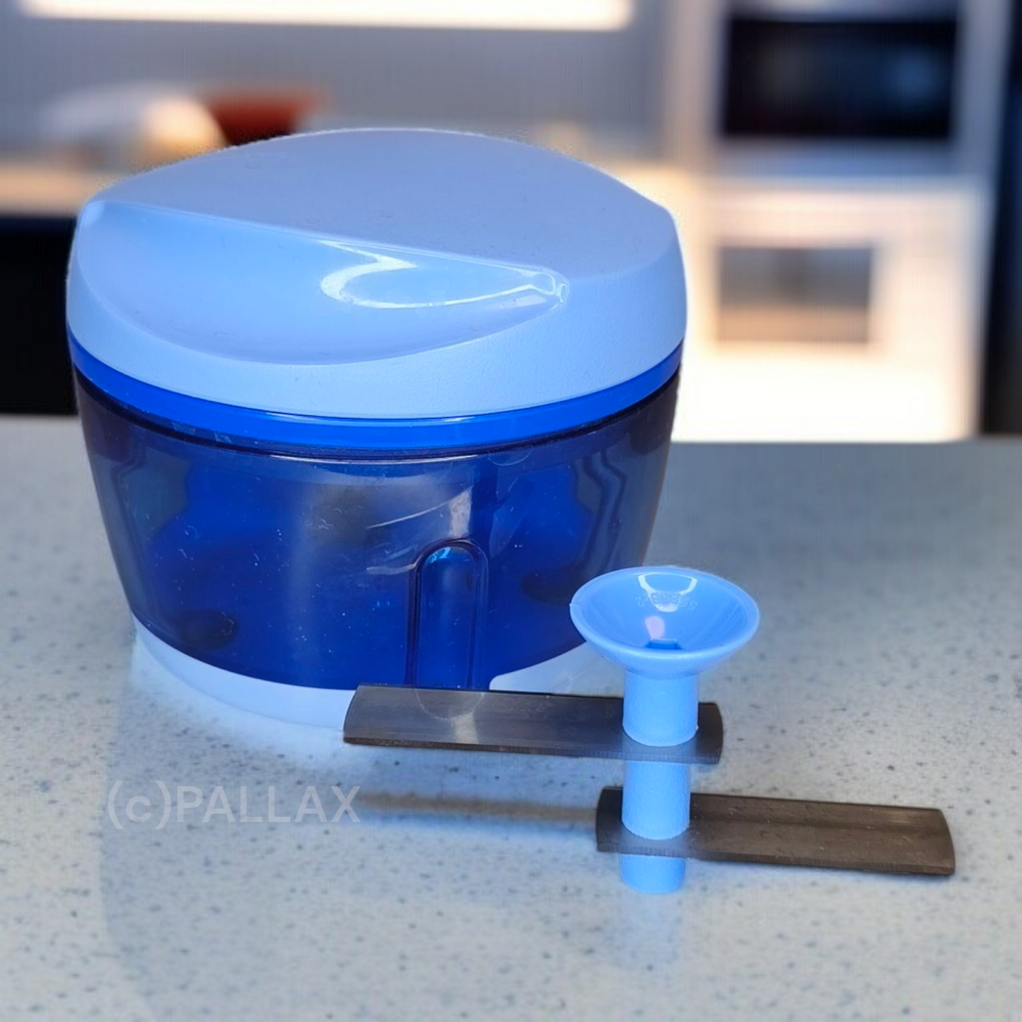 TUPPERWARE D126 HAPPY CHEF BLAU ZWIEBELSCHNEIDER  ZERHACKER