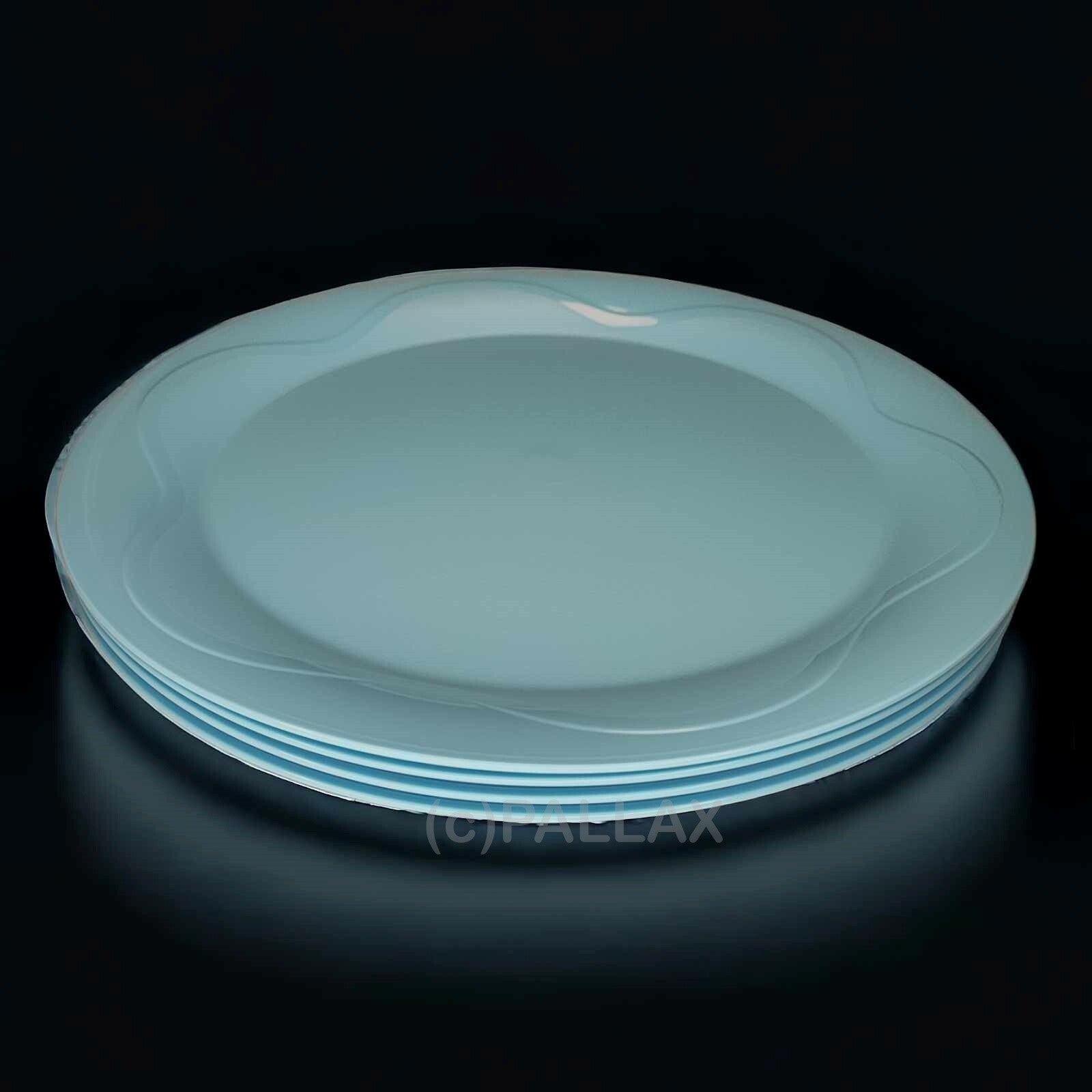 TUPPERWARE MEDITERRANO 4x PICKNICK-TELLER HELLBLAU 28 CM SONDERMODELL