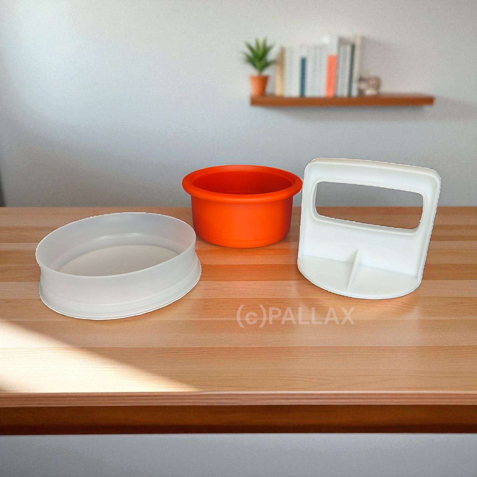 TUPPERWARE D26 HAMBURGER-FORMER 125 ML ROT WEISS