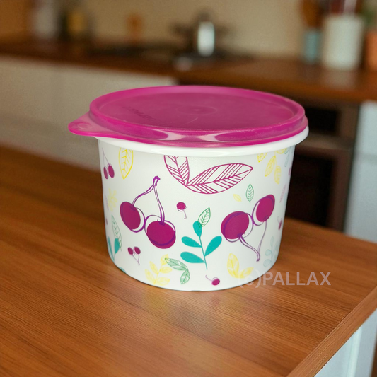 TUPPERWARE VORRATSDOSE 1,1 L MOTIV KIRSCHEN KIRSCH-ROT WEISS SONDERMODELL