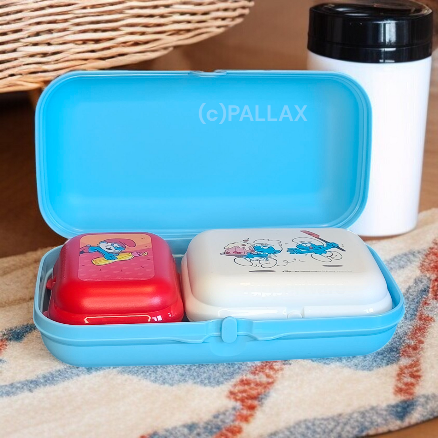 TUPPERWARE A211 TWIN-SET SCHLÜMPFE BROTDOSEN VESPERBOX