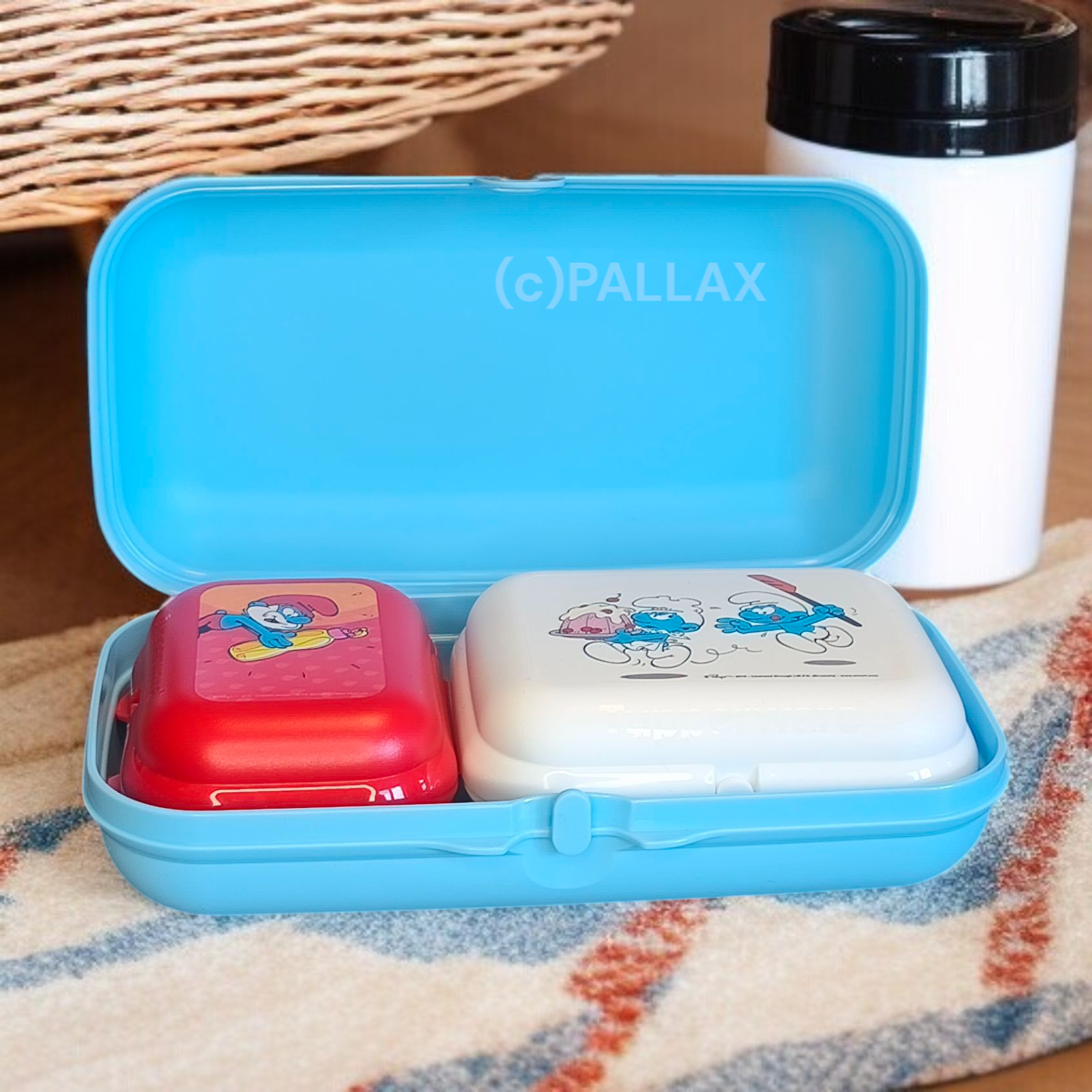 TUPPERWARE A211 TWIN-SET SCHLÜMPFE BROTDOSEN VESPERBOX